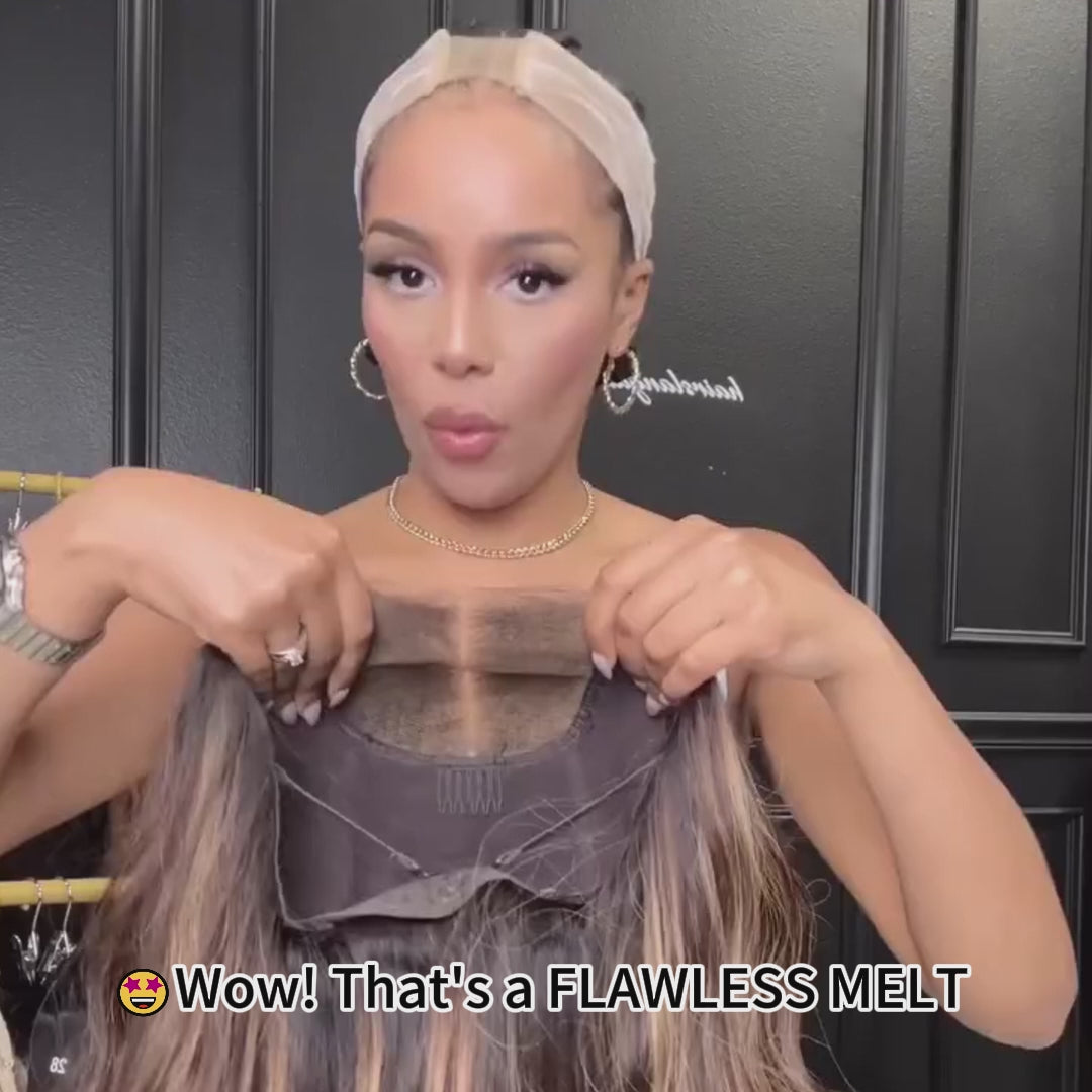 Brown Wigs With Blonde Highlights 100% Human Hair