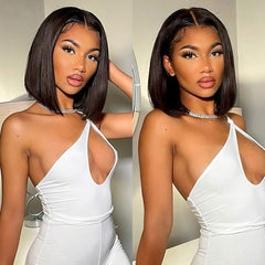Glueless Lace Straight Bob Wig 100% Virgin Human Hair