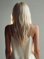 SULMY Long Blonde Wavy Human Wigs Lace Front Wigs With Bangs for White Women 100% Human Hair