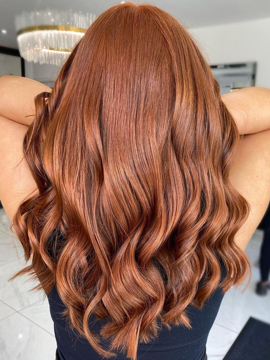 Golden Red hair with a Brown Tint 100% Real Human Hair for Caucasian Women
