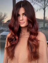 Redwood Ombre Wigs 100% Real Human Hair for Caucasian Women