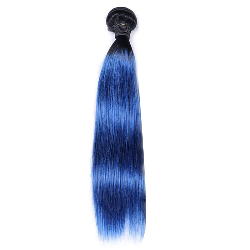 Royal Blue Bundles Straight Human Hair Dark Roots | SULMY.
