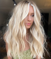 White Blonde Wigs with Dark Roots 100% Real Human Hair for Caucasian | Free Shipping