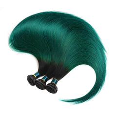 Ombre Green Hair Bundles Straight Human Hair | SULMY.