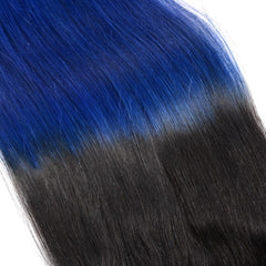 Royal Blue Bundles Straight Human Hair Dark Roots | SULMY.