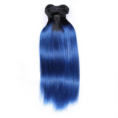 Royal Blue Bundles Straight Human Hair Dark Roots | SULMY.