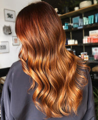 Light Red Wigs with Darker Roots 100% Real Human Hair for Caucasian Women