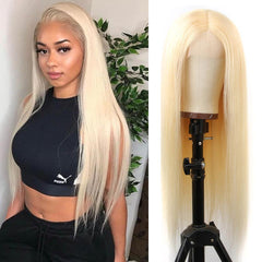 613 Wigs Human Hair Light Blonde Straight Lace Front Colored Wigs SULMY | SULMY.