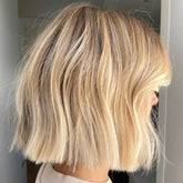 Bright Natural Brown Blonde Wigs 100% Real Human Hair for Caucasian | Free Shipping