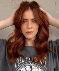 Deep Copper All Over Wigs 100% Real Human Hair for Caucasian Women