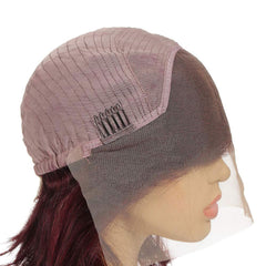 Burgundy Bob Lace Front Wig Colored Short Human Hair Wigs- SULMY | SULMY.
