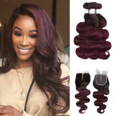 99j Bundles with Cloure Dark Roots Ombre Human Hair Weave | SULMY.