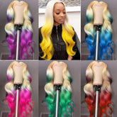 Ombre Lace Front Wig Wavy Human Hair Wigs 180% Density | SULMY.