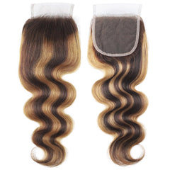 Brown Blonde Highlighted Lace Closure Body Wave | SULMY.