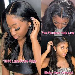 SULMY HD Lace Frontal Wig Body Wave Transparent Human Hair Wigs