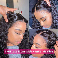 SULMY HD Lace Frontal Wig Deep Curly Transparent Human Hair Wigs