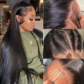 SULMY HD Lace Frontal Wig Straight Transparent Human Hair Wigs