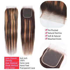 Honey Blonde Highlight Bundles With Closure Straight | SULMY.
