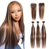 Honey Blonde Highlight Bundles With Closure Straight | SULMY.