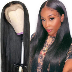 Lace Front Human Hair Wigs 13x4 Lace Wig Silky Straight, Pre-plucked, 180% Density-SULMY | SULMY.