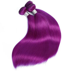 Remy Purple Human Hair Bundles Straight Dark Purple Hair Weave