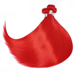 Remy Red Human Hair Bundles Straight Bright Red Hair Weave