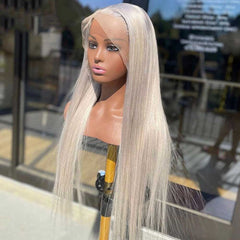 SULMY Ash Blonde Straight Human Hair Wigs