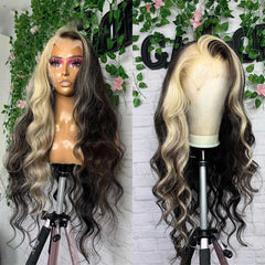 SULMY Platinum Blonde Highlight Wigs 100% Human Hair
