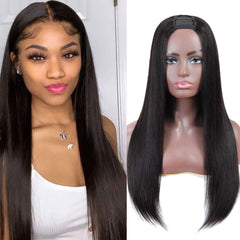 U Part Wig 2x4Inch Half Wigs Human Hair Silky Straight SULMY | SULMY.