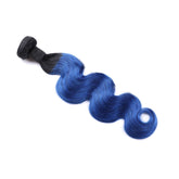 Royal Blue Hair Weave 1 Bundles Dark Roots Electric Blue Human Hair Body Wave | SULMY.