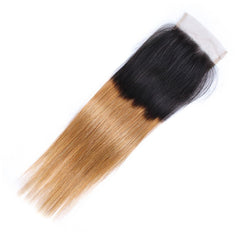 Sulmy 3 Bundles With Closure 1b #27 Ombre Straight Brazilian Hair Weave | SULMY.