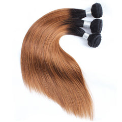 Sulmy 3 Bundles 1b/#30 Two Tone Colored straight Ombre Brazilian Human Hair Weave | SULMY.