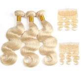 613 Bundles With Frontal Honey Blonde Human Hair Weave With Frontal Body Wave | SULMY.