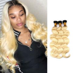 SULMY Dark Roots 613 Human Hair Bundles Blonde Body Wave Hair Weave