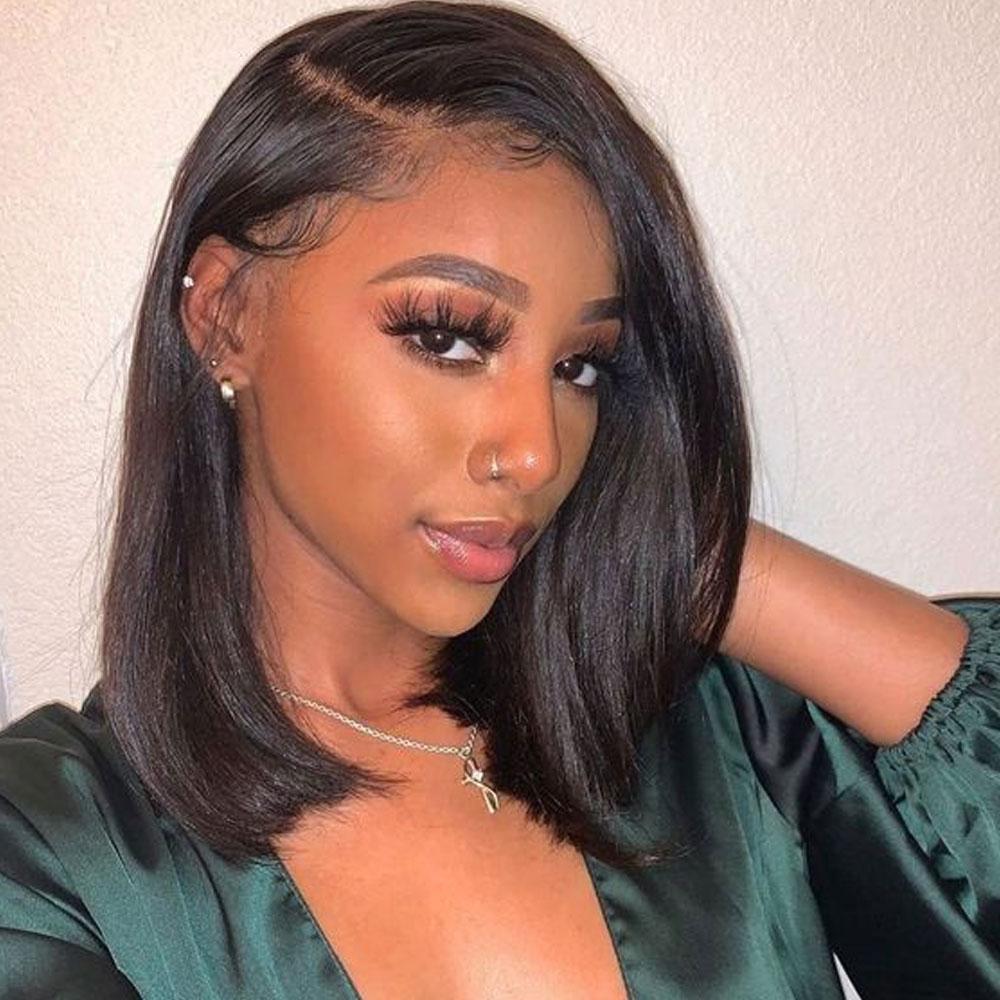 SULMY Lace Front Bob Wigs Human Hair Short Frontal Wigs -Silky Straight | SULMY.