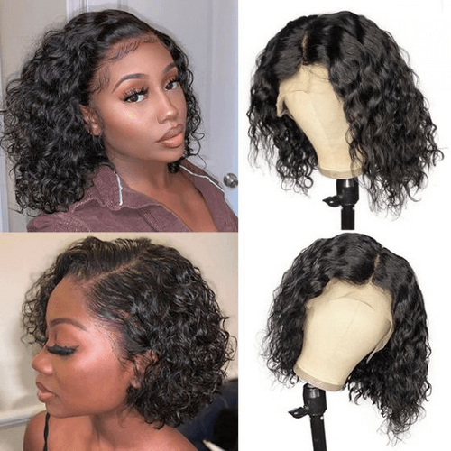 SULMY Lace Front Bob Wigs Human Hair Short Frontal Wigs -Water Wave | SULMY.