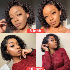 Wet And Wavy Bob Human Hair Frontal Wigs Short 4x4 Lace Front Wigs Pre-plucked 180% Density -SULMY | SULMY.