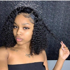 SULMY Closure Bob Wigs Human Hair Free Part Lace Wigs -Jerry Curls | SULMY.