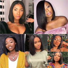 Wet And Wavy Bob Human Hair Frontal Wigs Short 4x4 Lace Front Wigs Pre-plucked 180% Density -SULMY | SULMY.