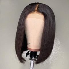 SULMY Closure Bob Wigs Human Hair Free Part Lace Wigs -Silky Straight | SULMY.