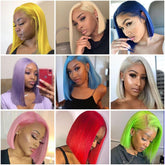 Colored Bob Wigs Human Hair Lace Wigs 180% Denstity Pre-plucked SULMY | SULMY.