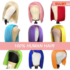 Colored Bob Wigs Human Hair Lace Wigs 180% Denstity Pre-plucked SULMY | SULMY.