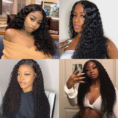 Lace Front Human Hair Wigs 13x4 Lace Wig Jerry Curls, Pre-plucked, 180% Density-SULMY | SULMY.