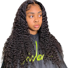 Lace Front Human Hair Wigs 13x4 Lace Wig Deep Wave, Pre-plucked, 180% Density-SULMY | SULMY.