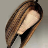 Highlight Ombre Brown Bob Lace Front Wig Colored Short Human Hair Wigs -SULMY | SULMY.