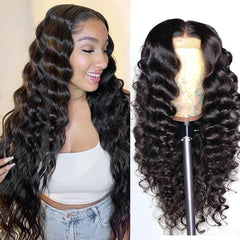 Lace Front Human Hair Wigs 13x4 Lace Wig Loose Deep Wave, Pre-plucked, 180% Density-SULMY | SULMY.
