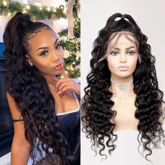 Lace Front Human Hair Wigs 13x4 Lace Wig Loose Deep Wave, Pre-plucked, 180% Density-SULMY | SULMY.