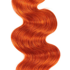 Orange Hair Weave Bundles With Blonde Closure Streaks In Front | SULMY.