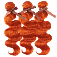 Orange Hair Weave Bundles With Frontal Body Wave | SULMY.