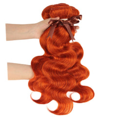 Orange Hair Weave Bundles With Closure Body Wave | SULMY.